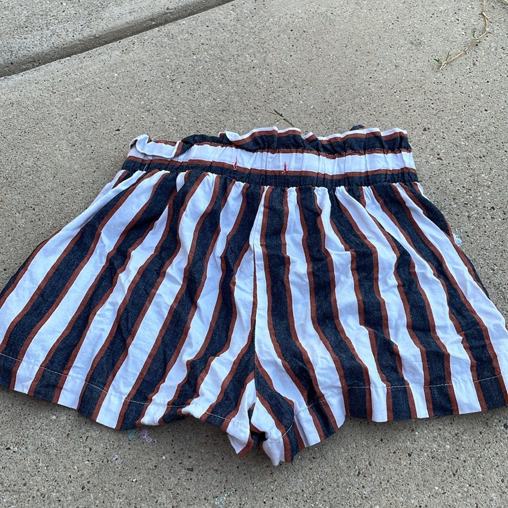 orange blue and white striped shorts - Picture 2 of 2